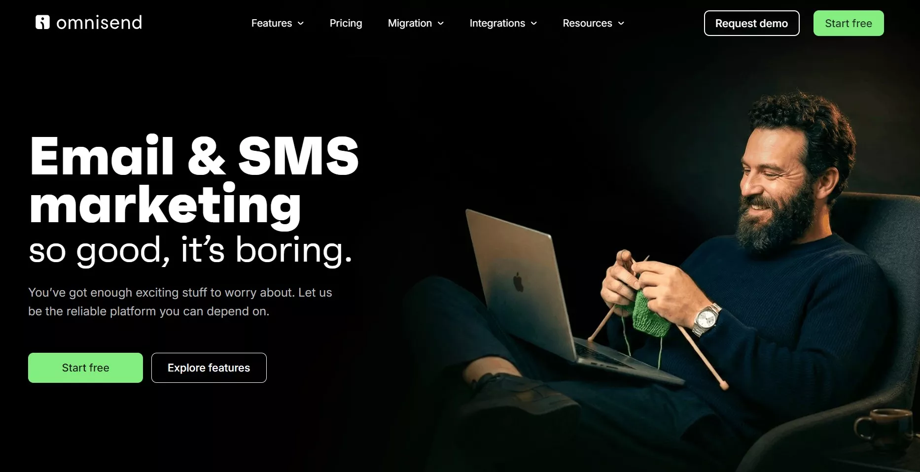 Klaviyo alternatives: Omnisend home page