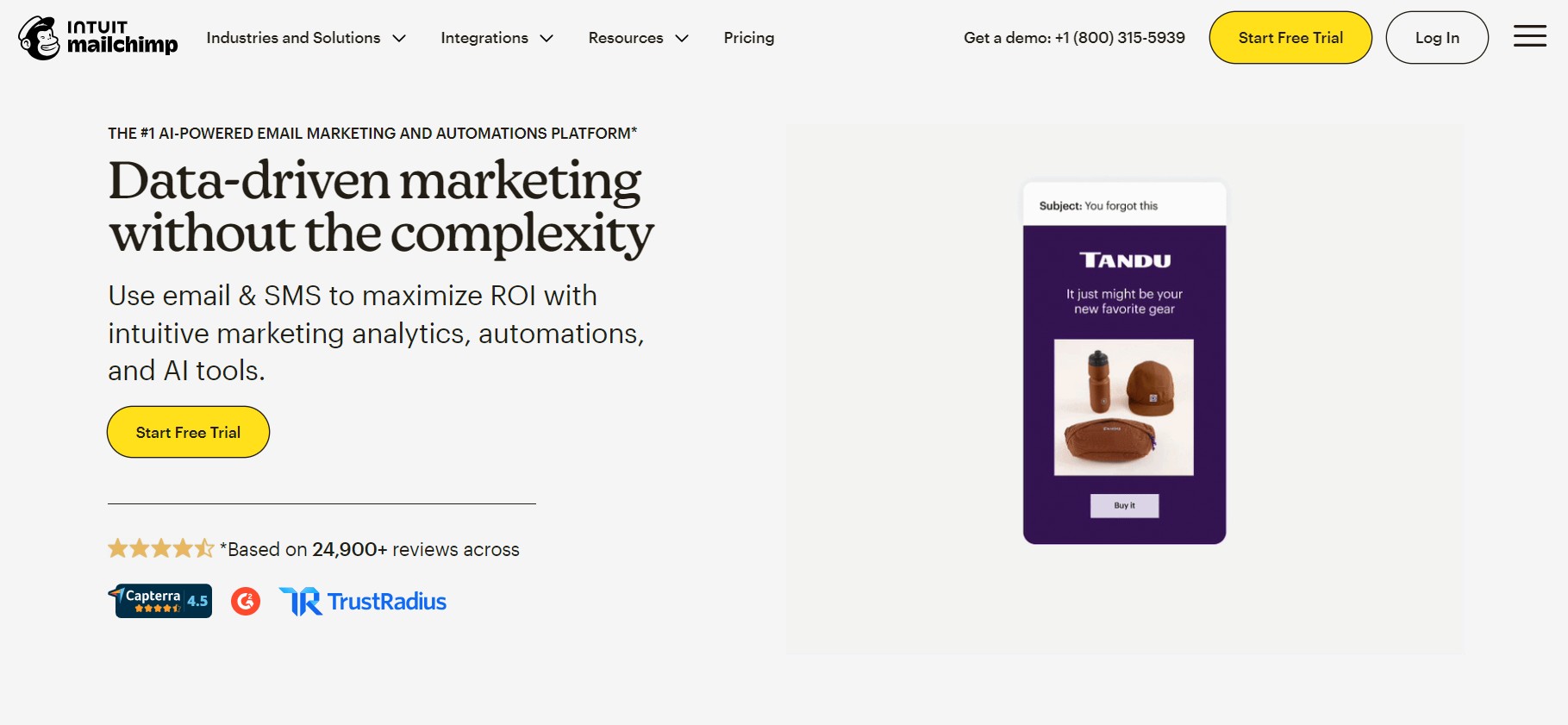 Klaviyo alternatives: Mailchimp home page