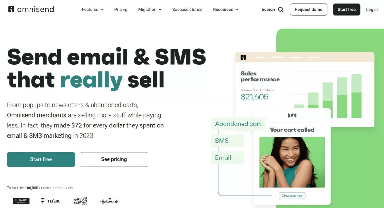 Omnisend homepage