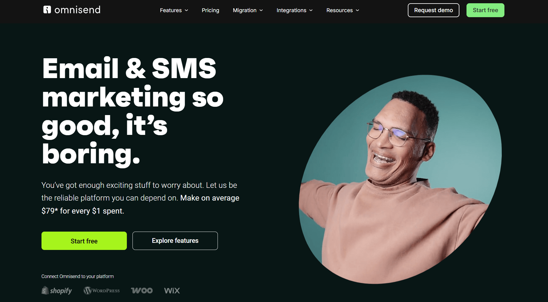 Mailerlite alternative: Omnisend home page