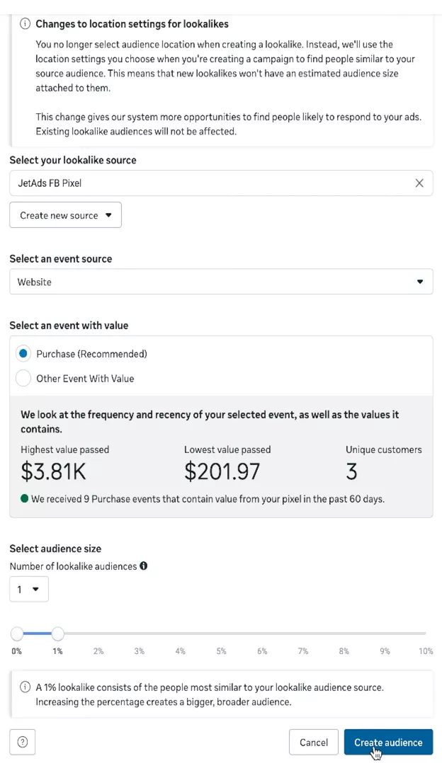 Email list lookalike audience setup for ecommerce ad targeting and customer acquisition