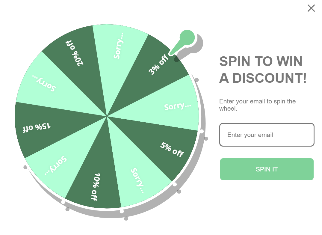 Omnisend spin to win discount