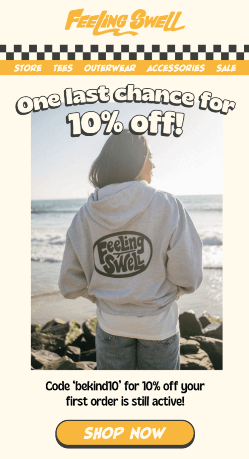 lead nurturing examples: feeling swell