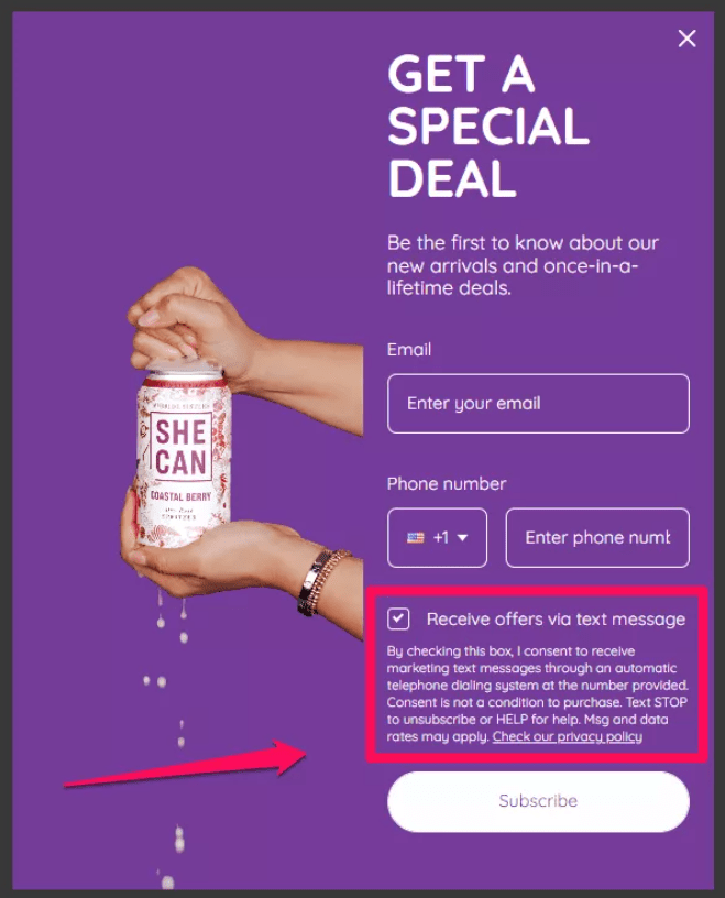 sms opt-in Omnisend