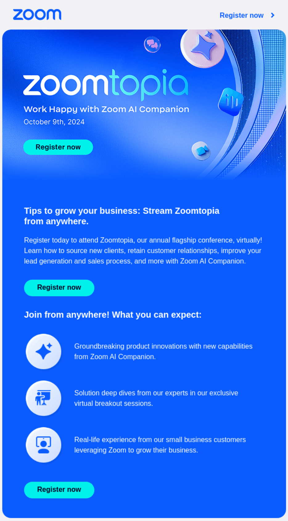 lead nurturing examples: zoom